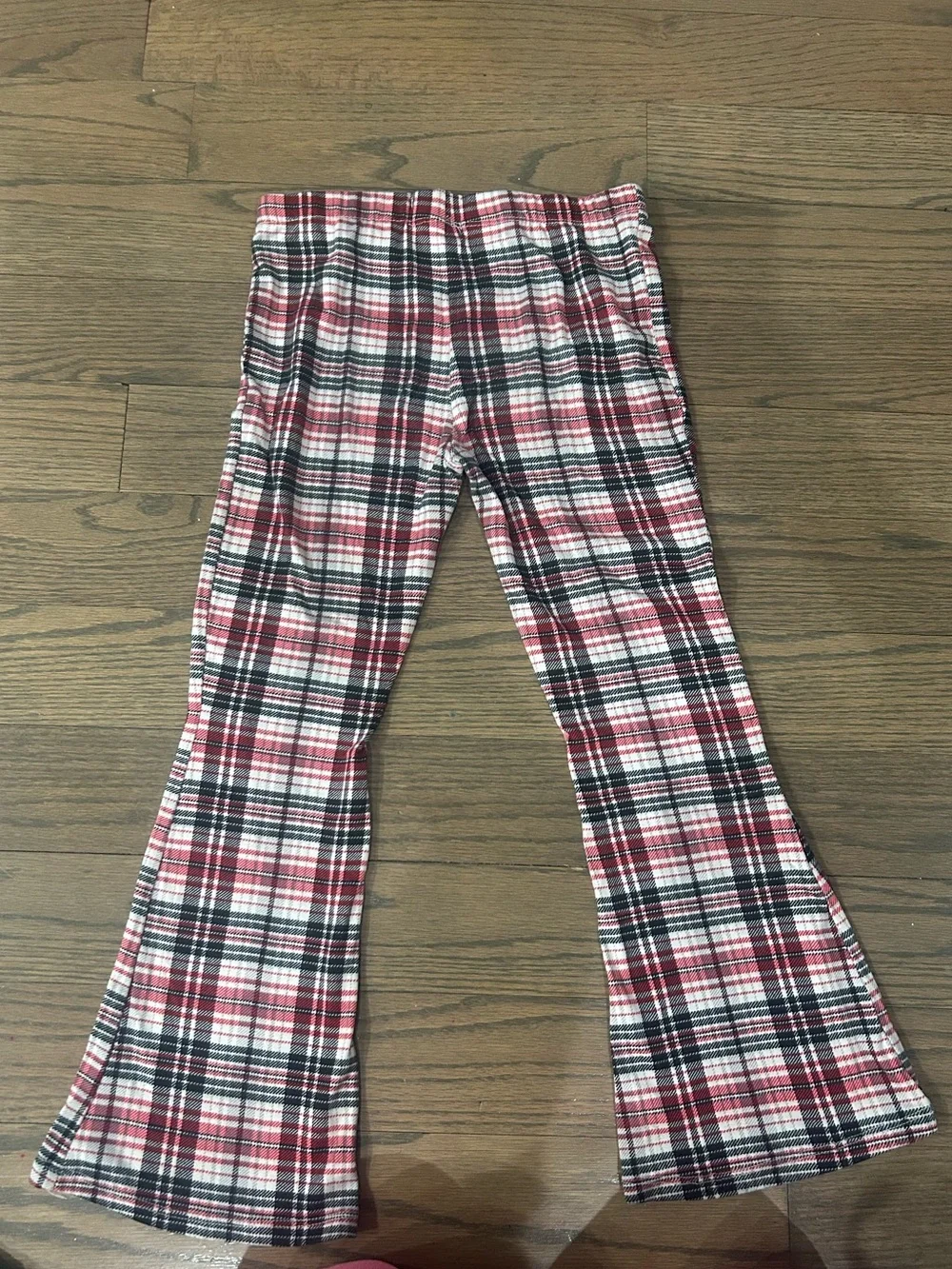 Girls Christmas Outfit Set Size 8 White Sweater & Red Plaid Pants Good Condition - Picture 8 of 8